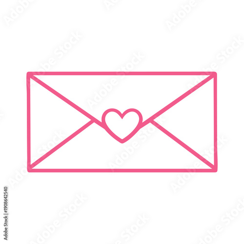 Wallpaper Mural Love envelope with heart seal line icon for romantic message concept Torontodigital.ca