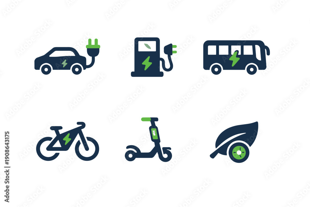 Fototapeta premium Vector background labels icon electric simple scooter image text numbers white plug