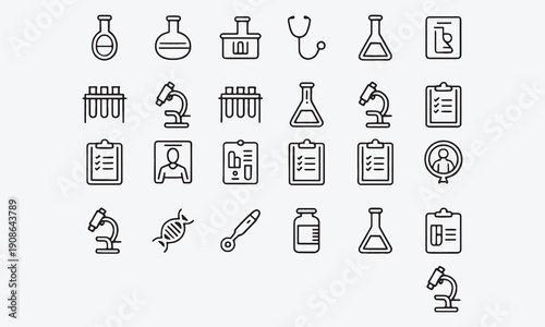 Clinical Study icon Editable line icons. Vector illustration