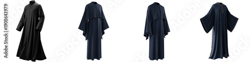 Принти на полотні Collection of Cassock Clerical Robe Set, Traditional Christian Priest and Clergy