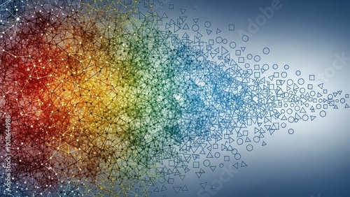 Vibrant network connections spreading across digital landscape