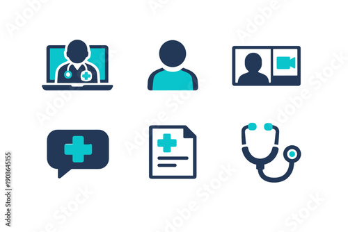 Simple no generation vector white labels doctor bubble screen image icon window