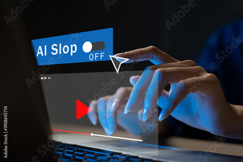 Fotografia Concept of rejecting AI slop