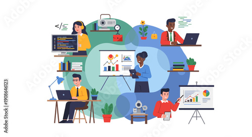 A joyful group of professionals celebrating success, perfect for motivational content in marketing materials.