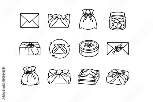 Kraft symbol generation cinnamon box folded image topper glass herb vector icon