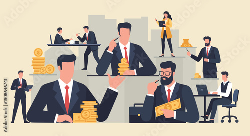 A confident businessman stands with a laptop, symbolizing professionalism and readiness for work tasks.