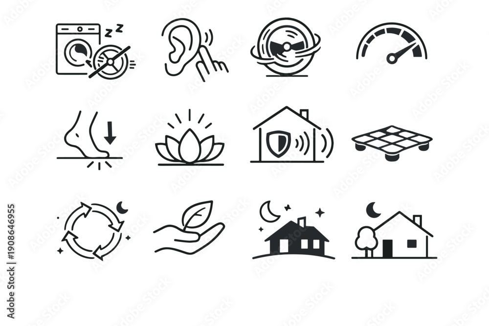 Obraz premium Image vector spinning awareness generation habit prevention icon home spin moderation simple