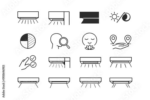 Cue choice simple icon evaluation placement strip awareness silhouette vector image contrast