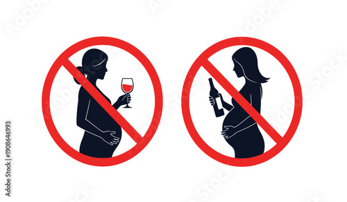 No drinking and smoking signs for pregnant woman