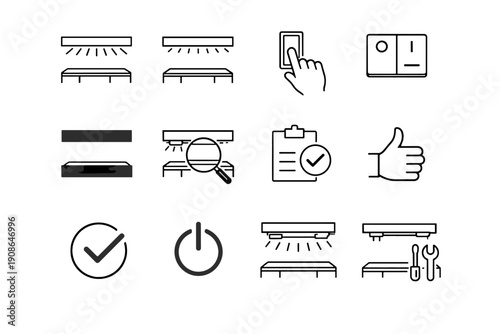 Vector generation icon ready feedback setup test simple switch quick silhouette calm