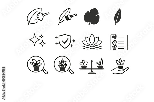 Selection vector choice shape leaf cleaning generation image silhouettes vs cue icon