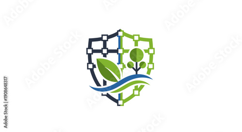 Eco friendly symbol with green leaf.
