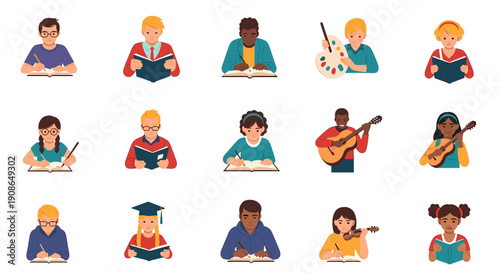 A dedicated student immersed in learning, perfect for educational content and motivational themes.