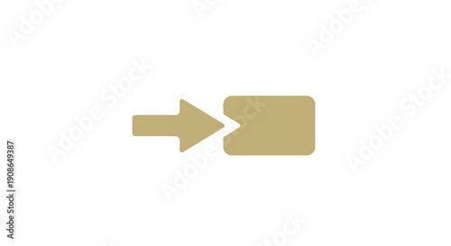 Gold Arrow Pointer Icon Symbol.