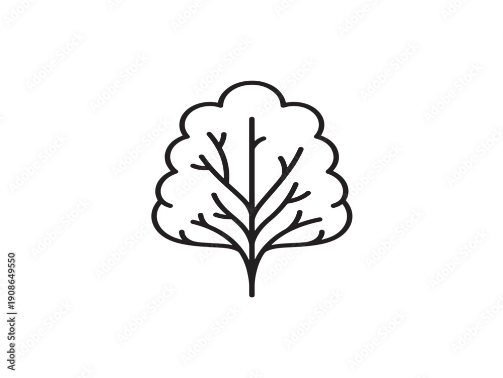 Obraz premium Artistic trees 2D vector line art for elegant and sophisticated projects