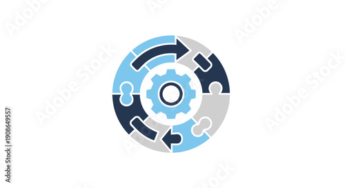 Gear Puzzle Pieces Interlocking Circular.