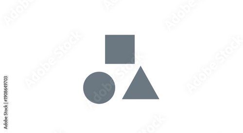 Geometric shapes in grey colors.