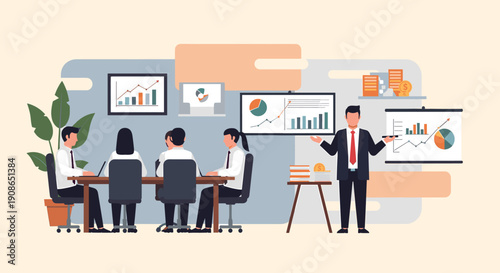 A calm professional atmosphere in an office setting, ideal for business presentations and corporate websites.