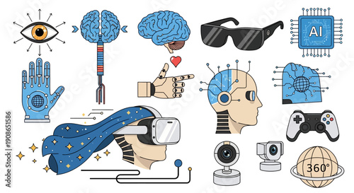 Illustration of artificial intelligence concepts, showcasing technology and innovation elements