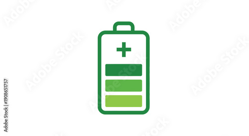 Green battery icon with plus sign.