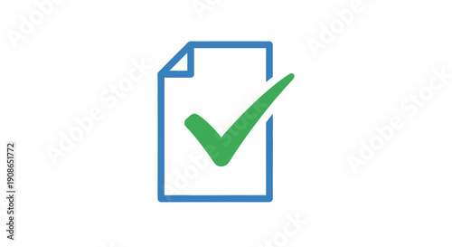 Green check mark on paper.