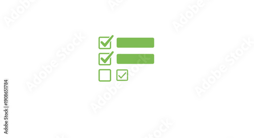 Green Checklist Symbols with Checked Boxes.