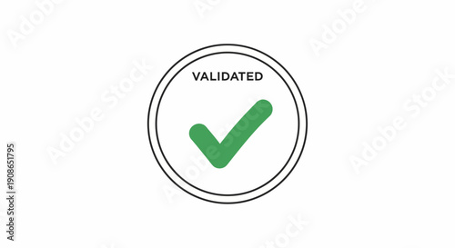 Green Checkmark in Validated Circle Icon.