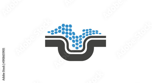 Graphic design blue dots pattern.