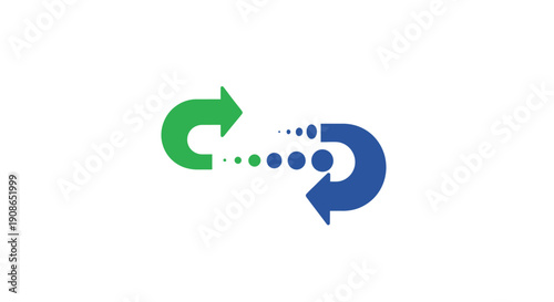 Green and Blue Arrows Circular Motion.