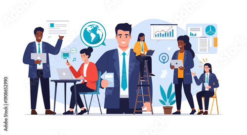 A minimalist illustration evokes professionalism and readiness, ideal for business presentations or corporate websites.