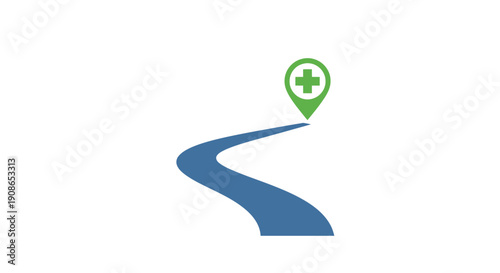 Green Map Pointer with Cross Symbol.