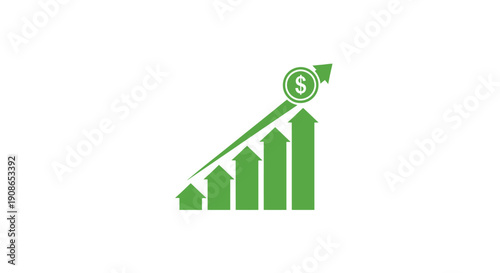 Green graph with dollar sign arrow.