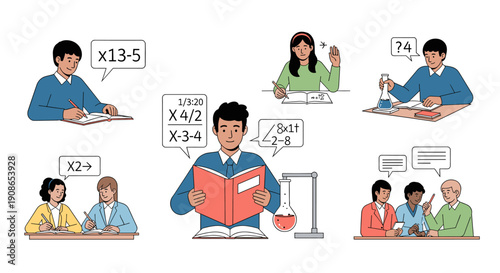 A cheerful student diligently writes notes, perfect for educational content or motivational themes.