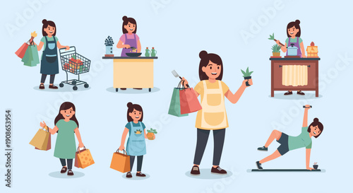 A cheerful woman carries a shopping bag, evoking a sense of satisfaction and everyday joy, perfect for lifestyle marketing.