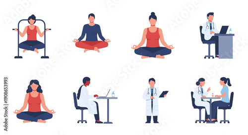 A serene woman meditates in lotus pose, evoking calmness and mindfulness ideal for wellness content.