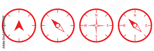 Navigation Line Icon Set – Map, GPS, Directions, Address & Destination Vector Illustration