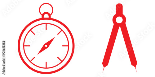 compass navigation map vector icon