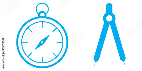 compass navigation map vector icon