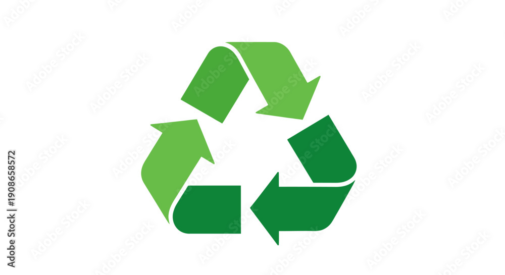 Obraz premium Green recycling symbol made arrows.