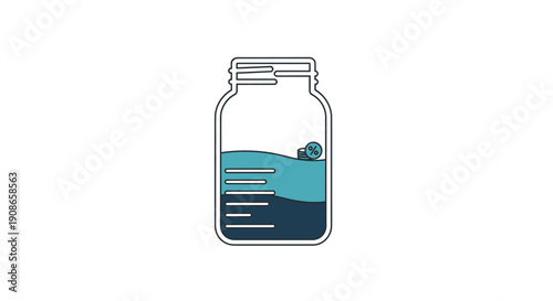 Illustration of a Jar with Liquid Inside.