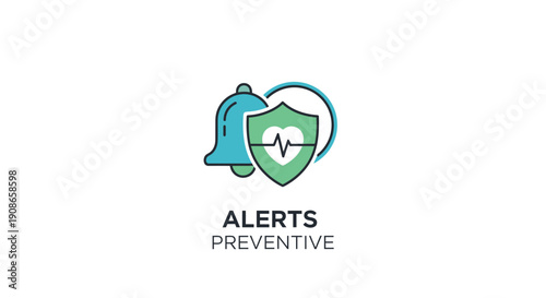 Green shield with alert symbol.