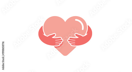 Hands Holding Heart Symbol Charity Support.