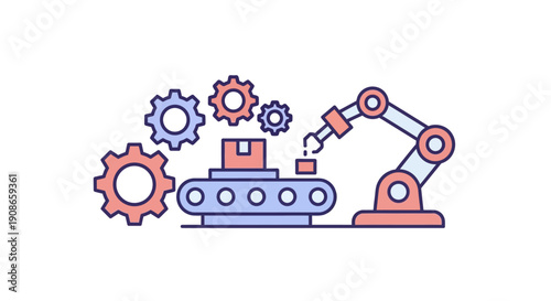 Industrial robotic arm with gear.