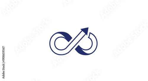 Infinity loop with arrow symbol.