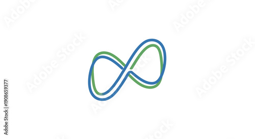 Infinity Symbol Blue Green Gradient Loop.
