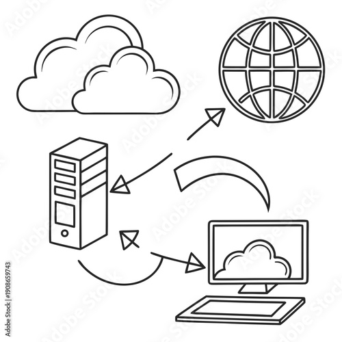 cloud computing concept illustration