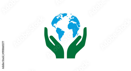 Hands holding the Earth with care and protection.