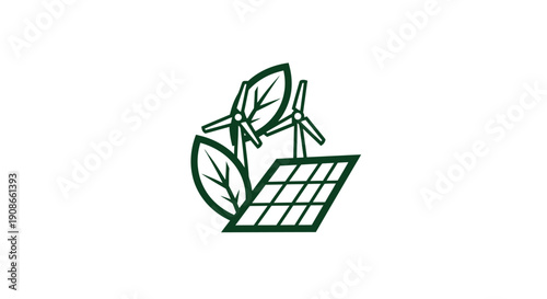 Renewable Energy Eco Friendly Solar Panel Wind Turbine Leaves.