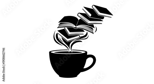 A steaming cup of coffee with swirling steam rises from the surface viewed from a slightly elevated angle