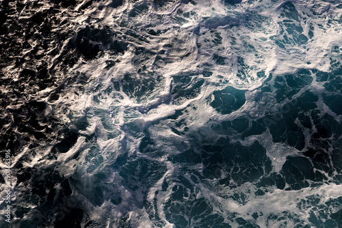 Fényképezés Foamy Ocean Waves Viewed From a Moving Ship